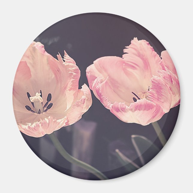 Cute Blooming Tulips -Personalised Magnet (Front)