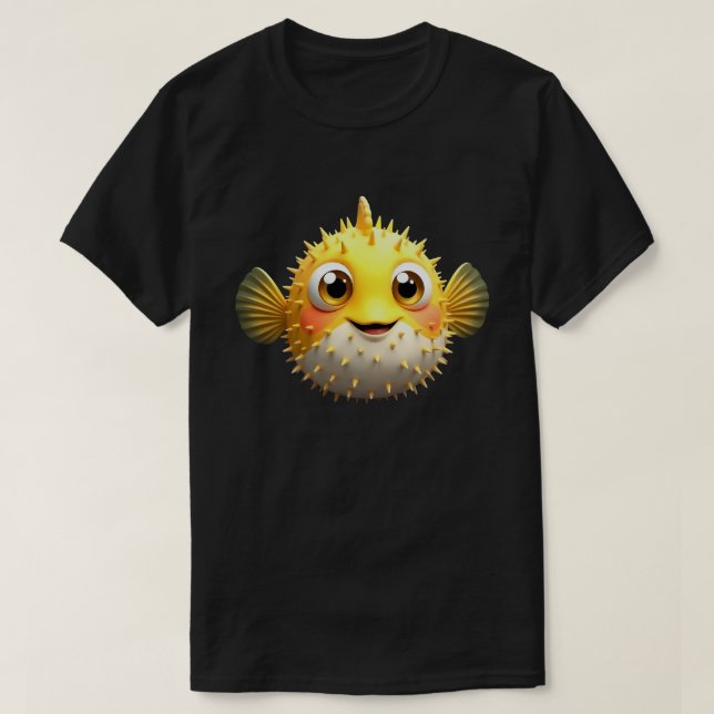 Cute Blowfish Easy Halloween Puffer Fish  T-Shirt (Design Front)