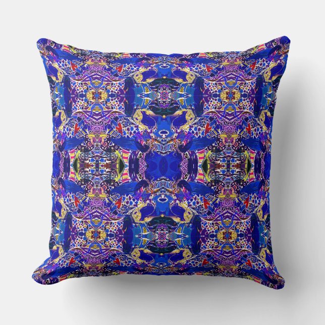 Cute blue abstract elements  cushion (Front)