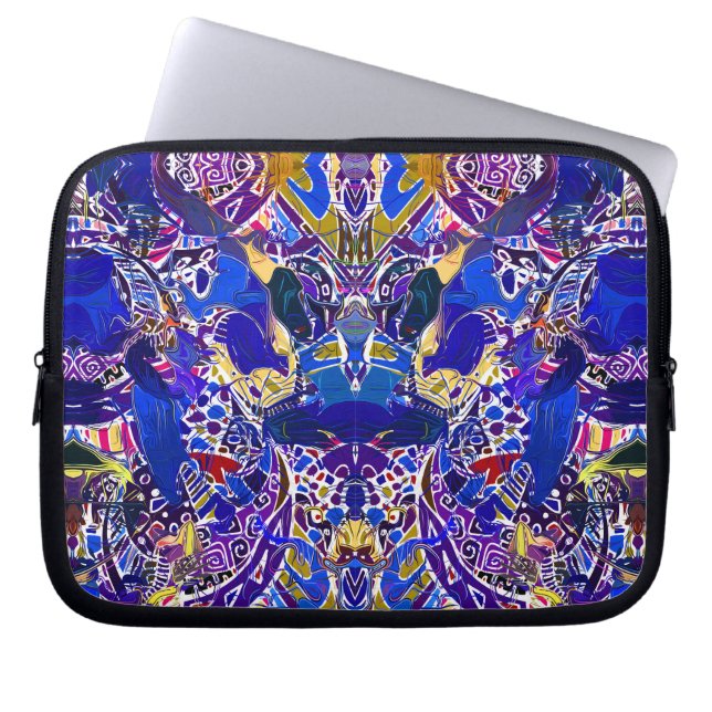 Cute blue abstract elements  laptop sleeve (Front)