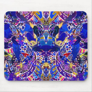 Cute blue abstract elements mouse pad