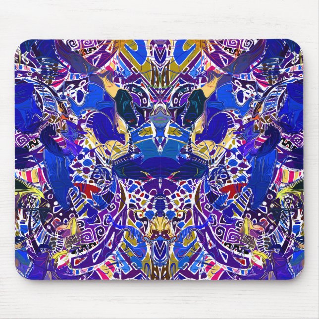 Cute blue abstract elements  mouse pad (Front)