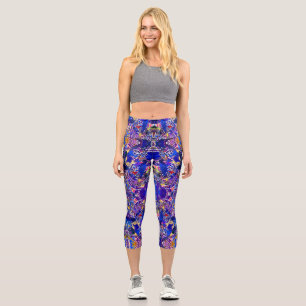 Cute blue abstract elements  throw pillow capri leggings