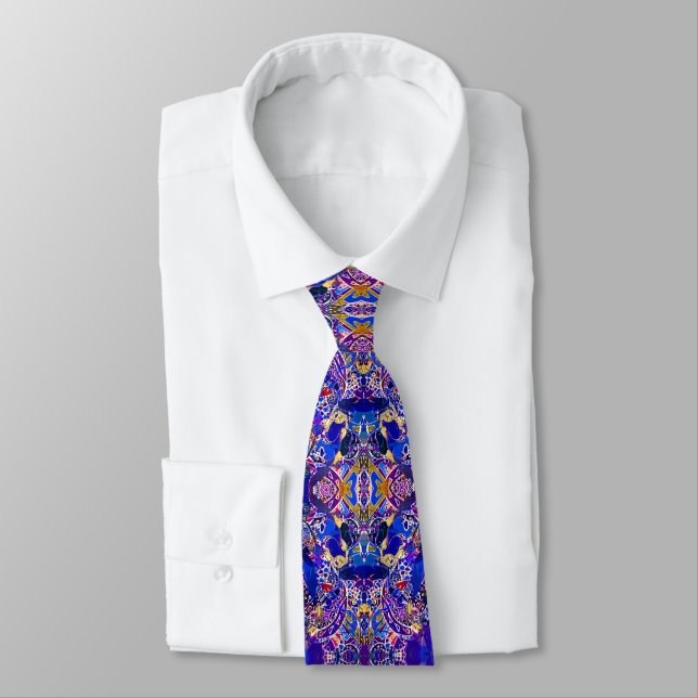 Cute blue abstract elements  throw pillow tie (Tied)