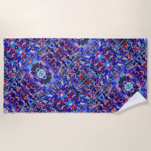 Cute blue abstract painting beach towel