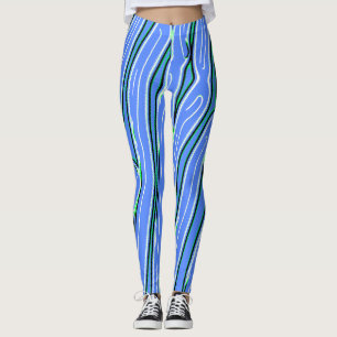Cute blue abstract pattern "Ratti_Creative_Arts" Leggings