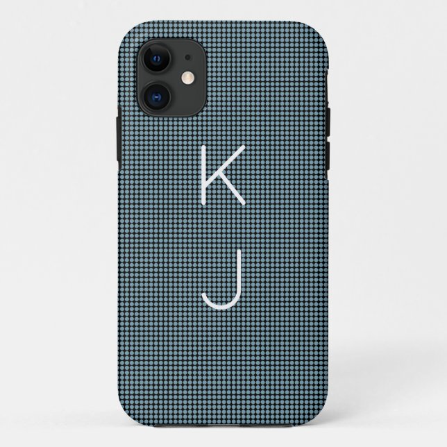Cute Blue and Black Dots Pattern iPhone Case (Back)