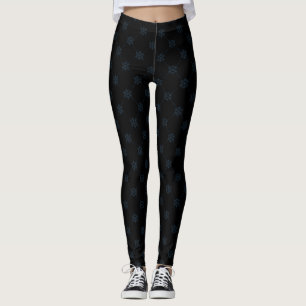 Cute blue and black pattern leggings