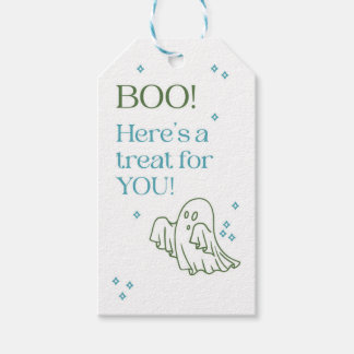 Cute Blue and Green Ghost Halloween Tag