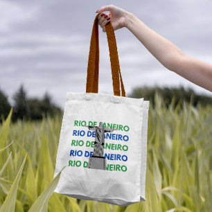 Cute Blue and Green Modern Rio de Janeiro Tote Bag