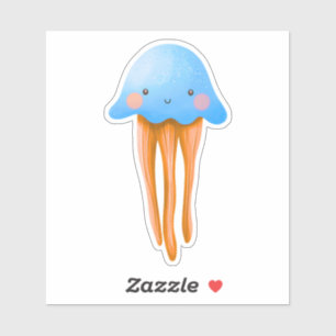 Cute Blue and Orange Jellyfish