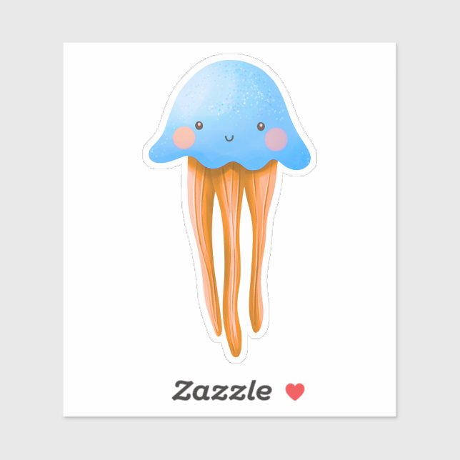 Cute Blue and Orange Jellyfish (Sheet)