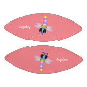 Cute blue and pink dragonfly cartoon illustration football (Panels)