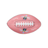 Cute blue and pink dragonfly cartoon illustration football (Front)