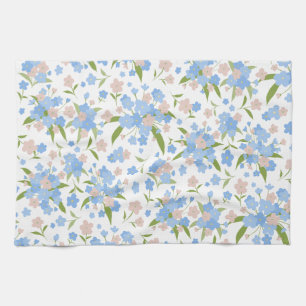 Cute Blue and Pink Floral Kitchen Towel