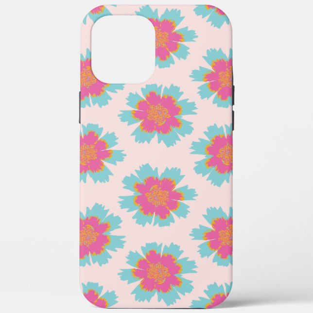 Cute blue and pink flower print Case-Mate iPhone case (Back)
