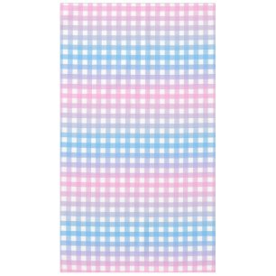 Cute Blue and Pink Gingham Plaid Tablecloth