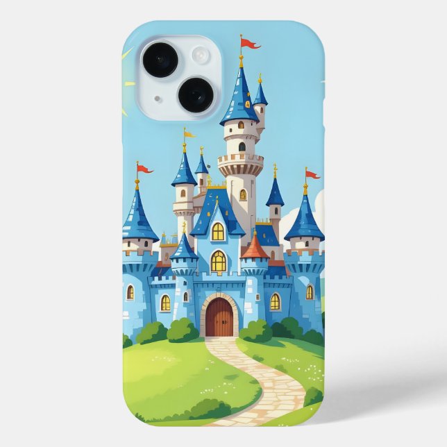 Cute blue and white castle Case-Mate iPhone case (Back)