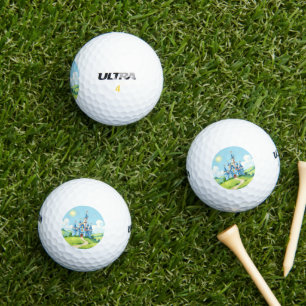 Cute blue and white castle golf balls