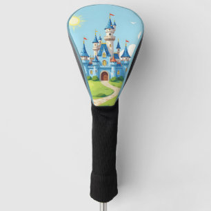 Cute blue and white castle golf head cover