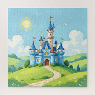 Cute blue and white castle jigsaw puzzle