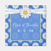 Cute Blue and White Floral Daisy Wedding