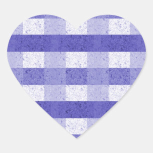 Cute Blue and White Plaid Heart Sticker