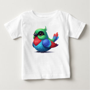 Cute Blue and Yellow Cartoon Bird Baby T-Shirt
