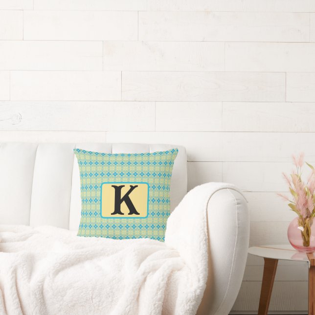 CUTE BLUE AND YELLOW  CUSHION (Couch)
