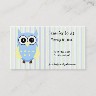 Cute Blue and Yellow Owl Calling Card