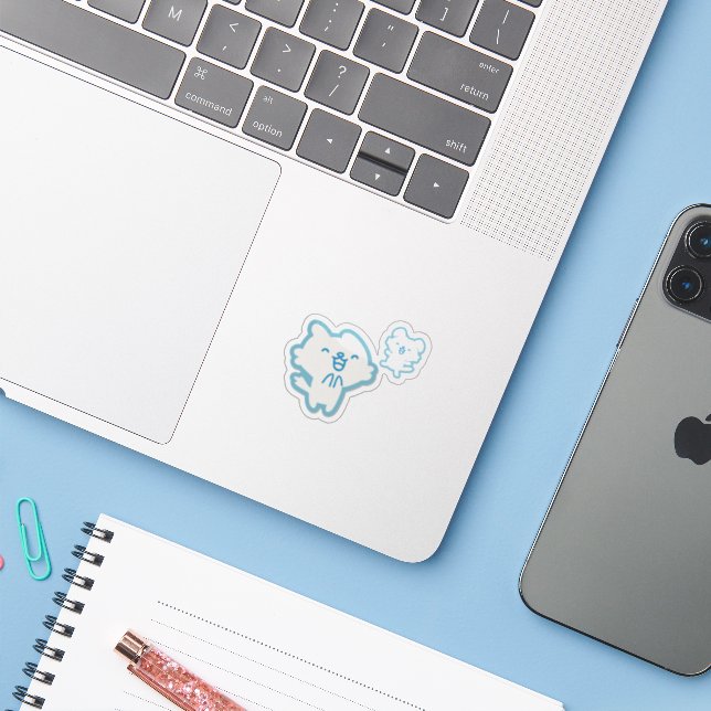 Cute Blue Animals (Laptop w/ iPhone)