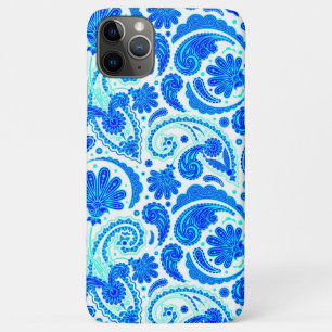 Cute blue aqua paisley patterns iPhone 11 pro max case