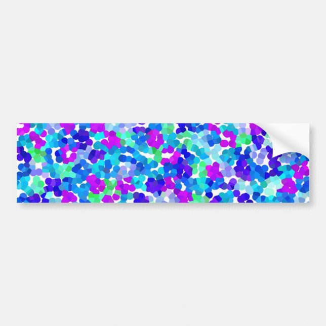 Cute blue aqua violet pinkies pattern bumper sticker (Front)
