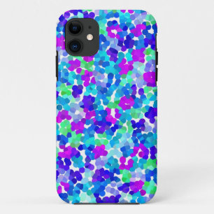 Cute blue aqua violet pinkies pattern iPhone 11 case