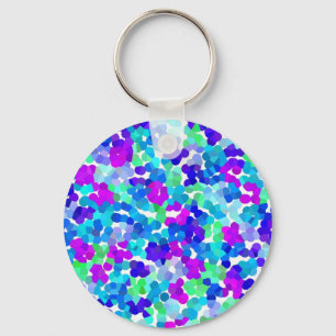 Cute blue aqua violet pinkies pattern key ring