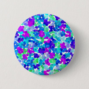 Cute blue aqua violet pinkies pattern luggage hand 6 cm round badge