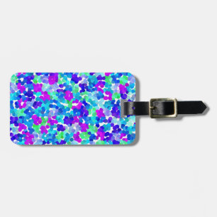 Cute blue aqua violet pinkies pattern luggage hand tag
