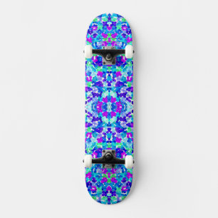 Cute blue aqua violet pinkies pattern skateboard