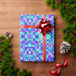 Cute blue aqua violet pinkies pattern wrapping paper