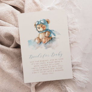 Cute Blue Aviator Teddy Bear Books for Baby Enclosure Card