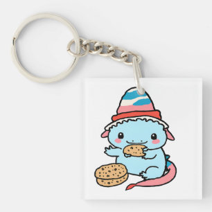 cute  blue axolotls christmas key ring