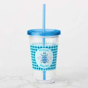 Cute Blue Baby Boy Bee Custom Acrylic Tumbler