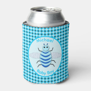 Cute Blue Baby Boy Bee Custom Can Cooler