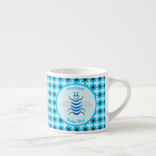 Cute Blue Baby Boy Bee Custom Espresso Cup
