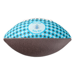 Cute Blue Baby Boy Bee Custom Football