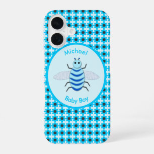 Cute Blue Baby Boy Bee Custom iPhone 16 Case