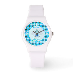 Cute Blue Baby Boy Bee Custom Watch