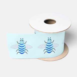 Cute Blue Baby Boy Bee Satin Ribbon