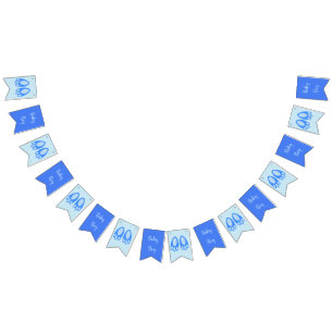 Cute Blue Baby Boy Bunny Feet Easter Baby Shower Bunting