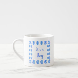 Cute Blue Baby Boy Bunny Feet Easter Custom Espresso Cup